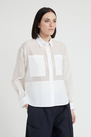 Opaque cotton-silk organza shirt  