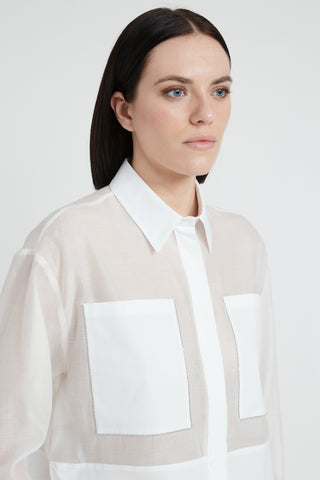 Opaque cotton-silk organza shirt  