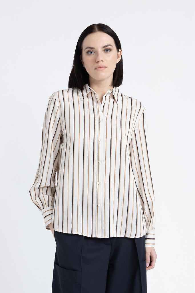 Striped viscose and silk shirt  