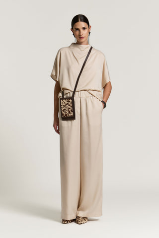 Blouse en sergé de pur Tencel peau de pêche
