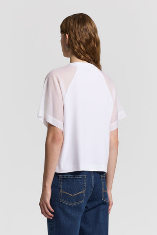 Cotton jersey and organza T-shirt