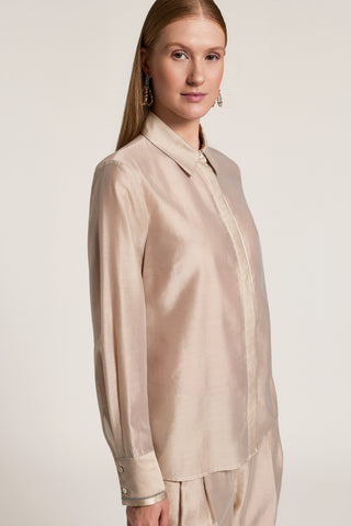 Semi-shiny organza shirt