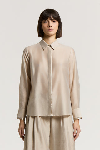 Semi-shiny organza shirt