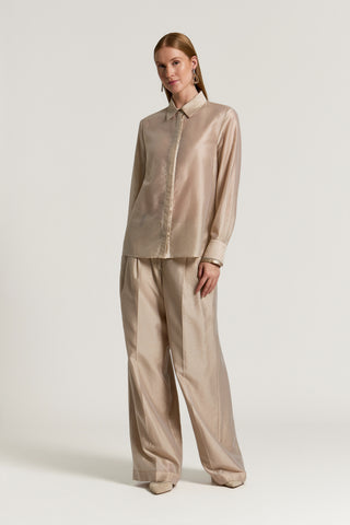 Semi-shiny organza shirt