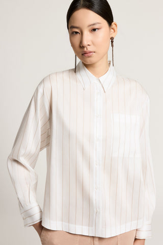 Lightweight silk-blend canvas shirt