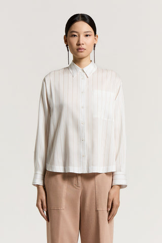 Lightweight silk-blend canvas shirt