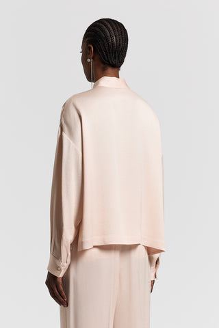 Viscose-blend satin shirt