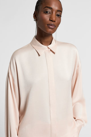 Viscose-blend satin shirt