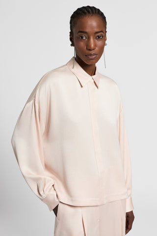 Viscose-blend satin shirt