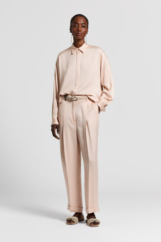 Viscose-blend satin shirt