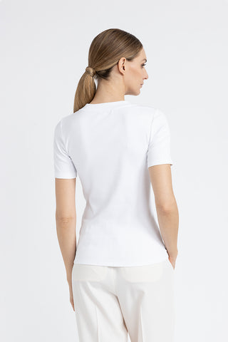 Silk V-neck jersey T-shirt  