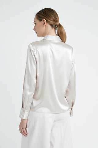 Stretch silk satin shirt  