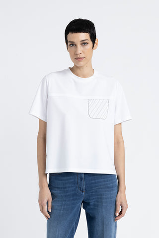 Cotton jersey T-shirt with embroidery  