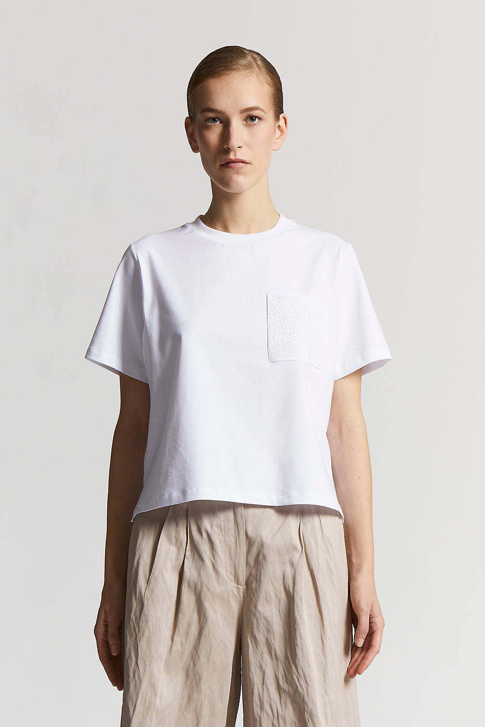Tシャツ・カットソー PESERICO Women Tunic Tops S06294J0E8372E01 WHITE Women's Tops, T-Shirt and Sweatshirts Made in Italy