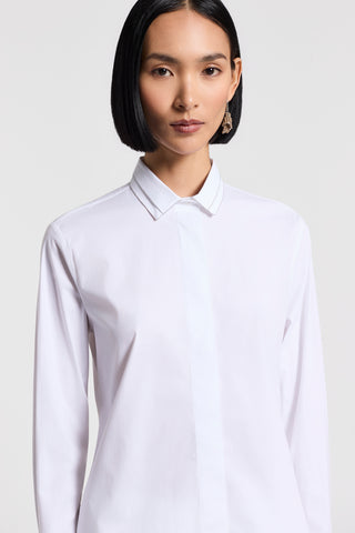 Stretch cotton poplin shirt