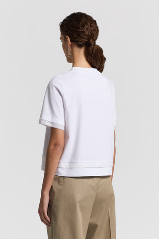 Cotton jersey and organza T-shirt