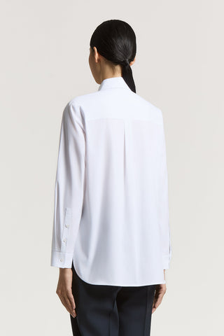 Chemise en popeline unie de coton stretch