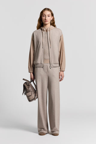 Micro-rib cotton and lurex T-shirt