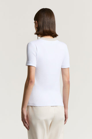 T-shirt en jersey stretch micro-côtelé
