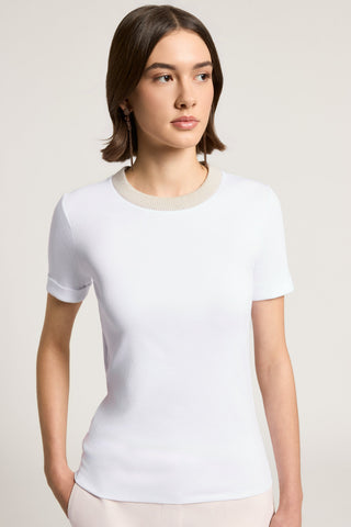 T-shirt en jersey stretch micro-côtelé