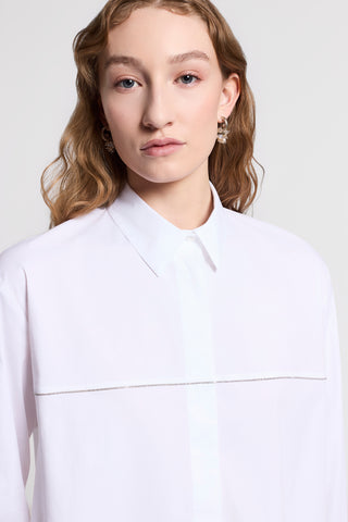 Stretch cotton poplin shirt