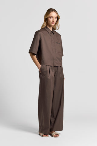 Stretch cotton sateen shirt