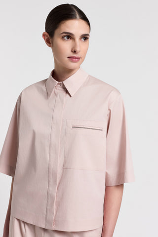 Stretch cotton sateen shirt