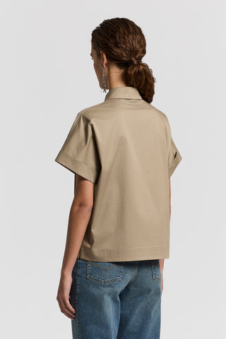 Stretch cotton sateen shirt