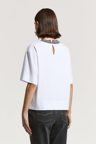 Stretch cotton jersey T-shirt