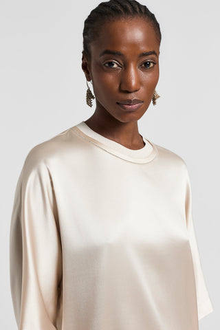 Stretch silk satin blouse