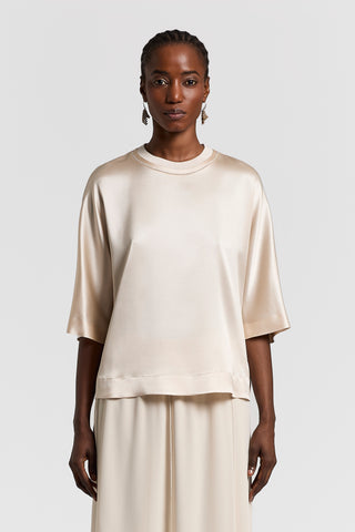 Stretch silk satin blouse