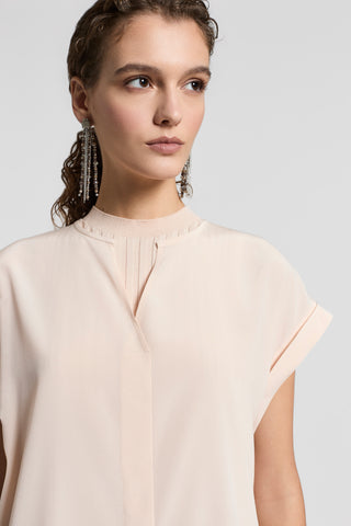 Silk crepe de chine T-shirt