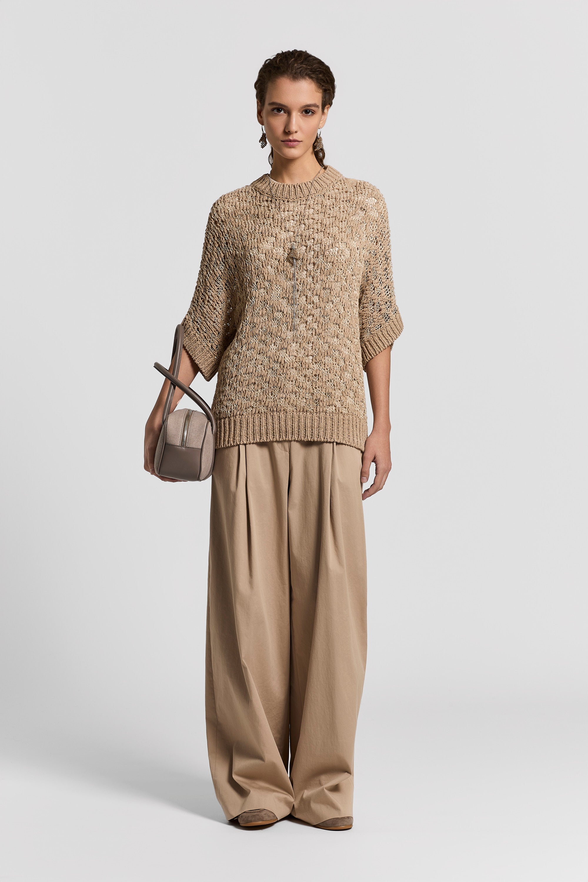 Stretch silk satin T-shirt | Peserico