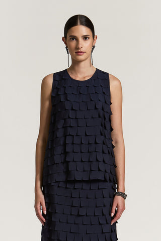 Top aus Chiffon mit Fransen