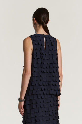 Top aus Chiffon mit Fransen