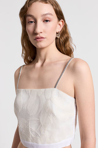 Tulle top with embroidery