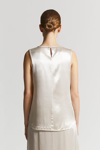 Shiny viscose satin top