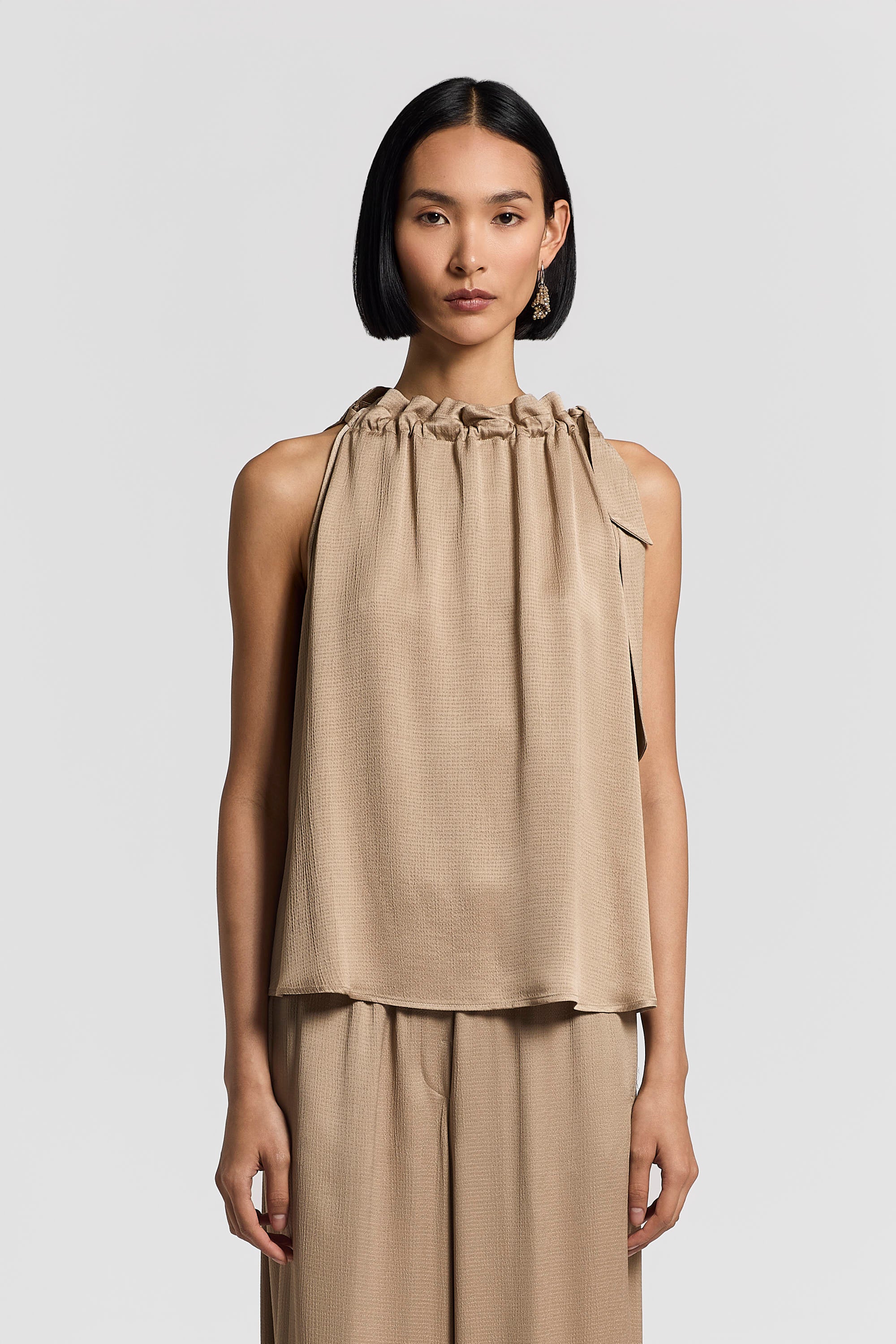 Viscose-blend satin top | Peserico