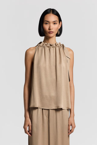 Viscose-blend satin top