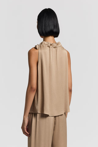 Viscose-blend satin top