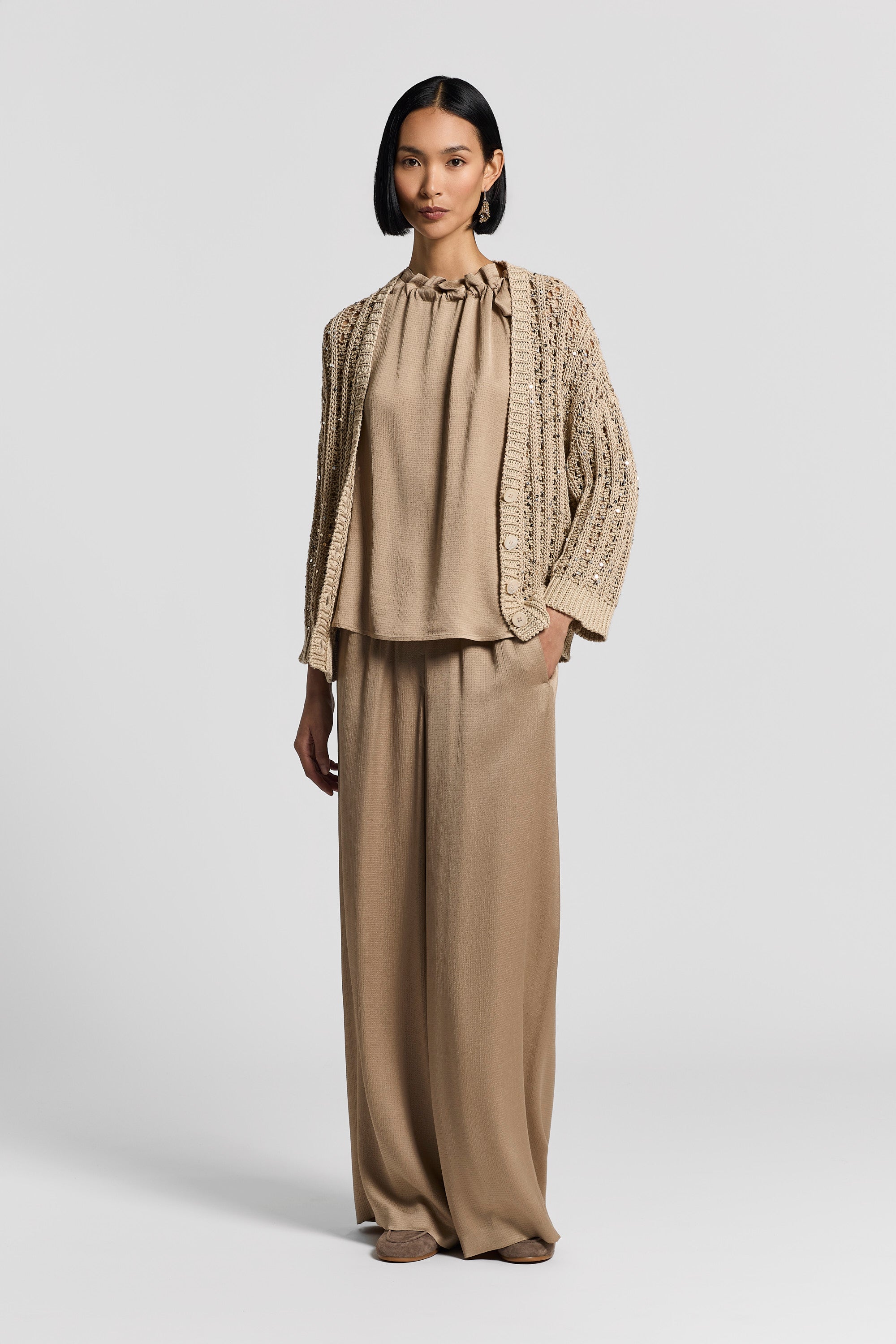 Viscose-blend satin top | Peserico