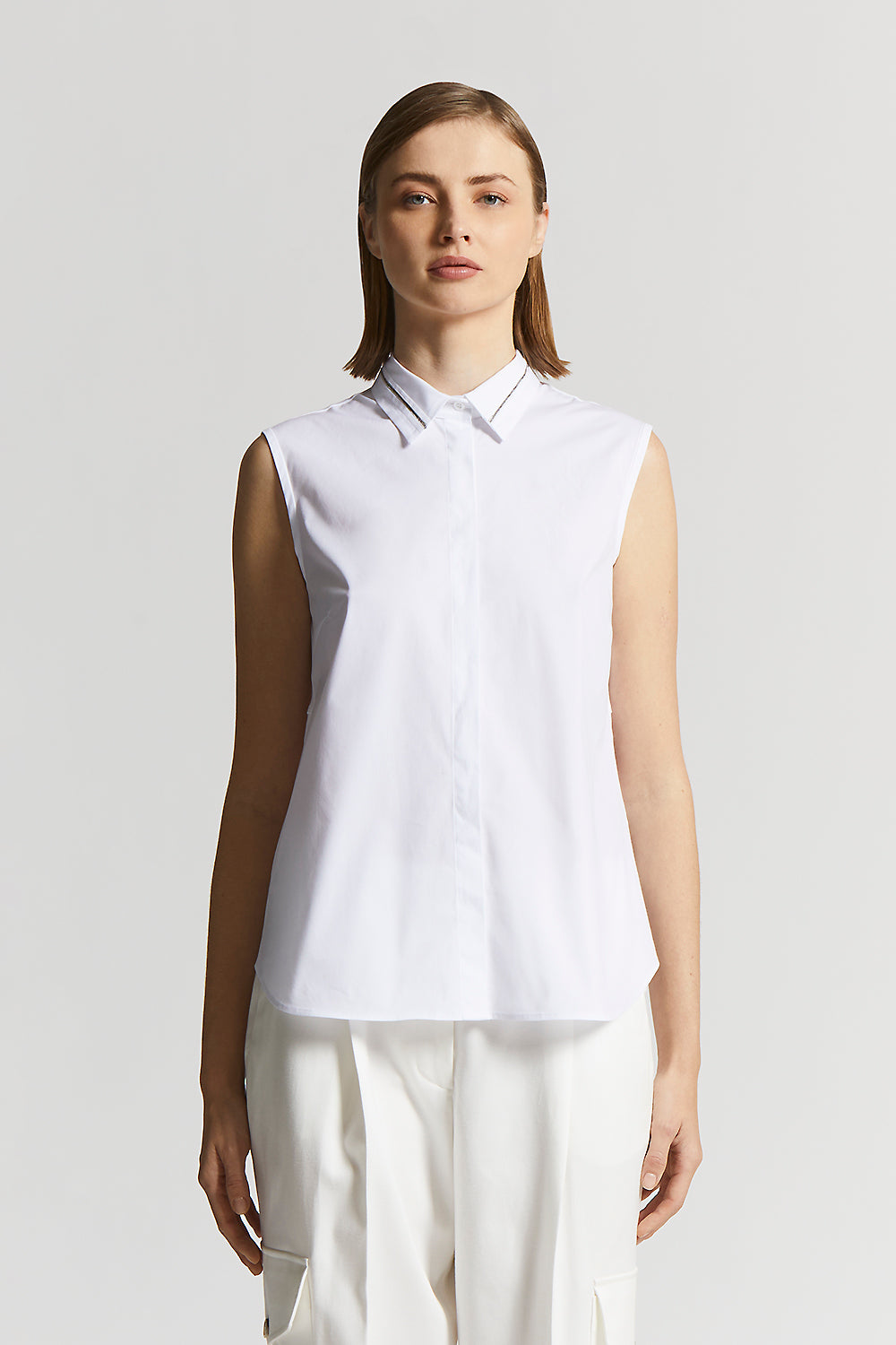 Tシャツ・カットソー PESERICO Women Tunic Tops S06294J0E8372E01 WHITE Women's Tops, T-Shirt and Sweatshirts Made in Italy
