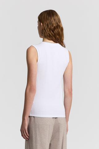 Micro-rib stretch cotton top