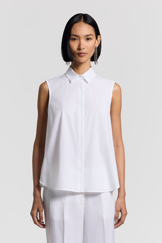 Stretch cotton shirt top