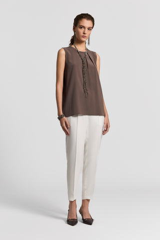 Silk crepe de chine top