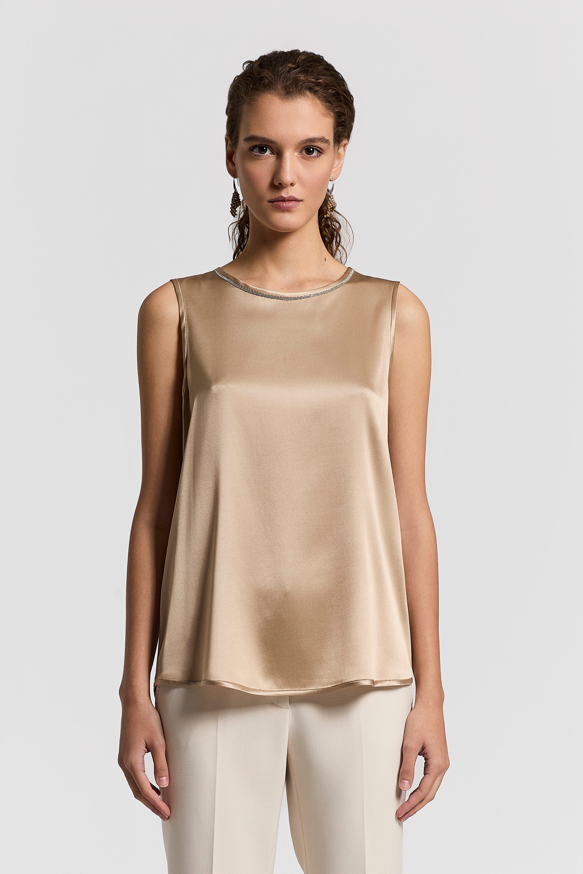 トップス PESERICO Stretch silk satin top | Peserico