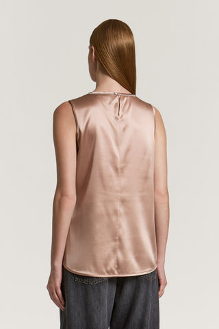 Top en satin de soie avec Punto Luce