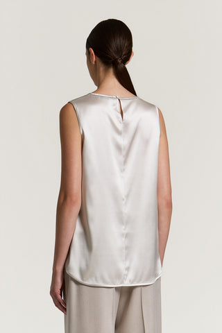 Top en satin de soie avec Punto Luce