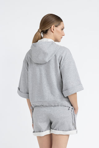 Cotton and Lurex hoodie  