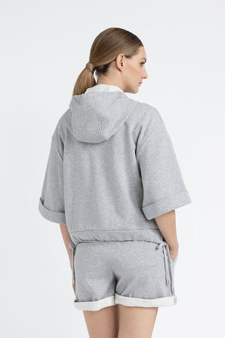 Cotton and Lurex hoodie  